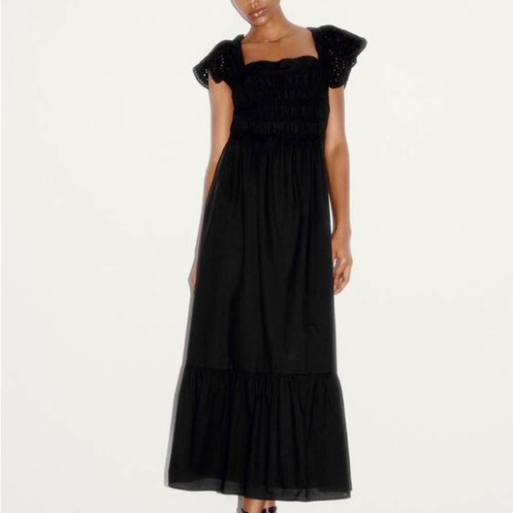 Zara Eyelet Open Back Maxi Dress